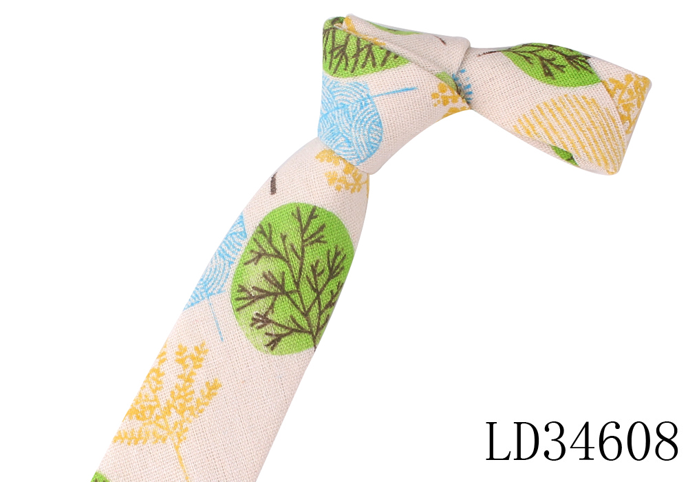 Cartoon Print Tie For Men Women Skinny Neck Tie For Wedding Casual Cartoon Neckties Classic Suits Slim Cotton Linen Neck Ties: LD34608