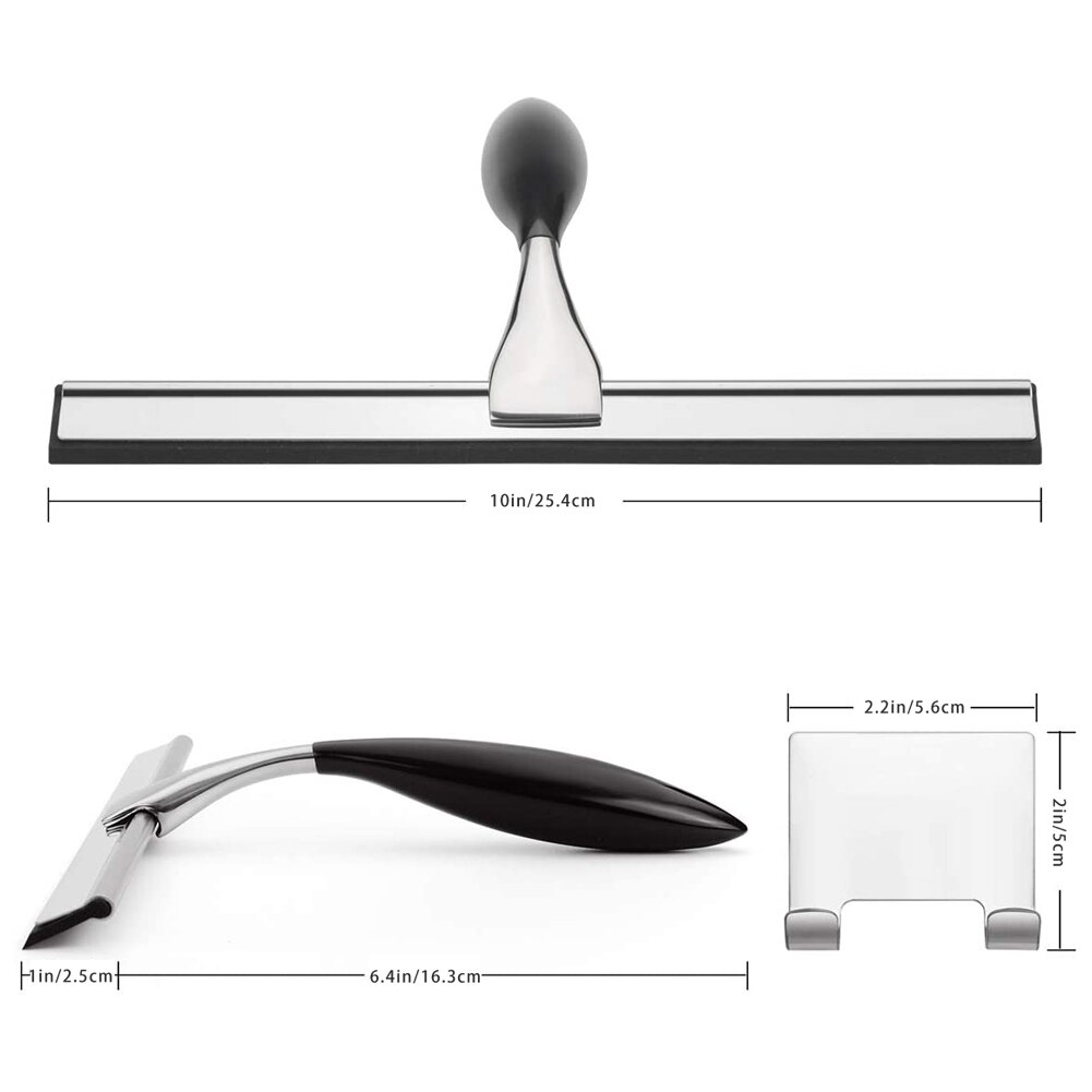 Shower Squeegee Scraper Showers Spatula Bathroom Glass Squeegee Cleaner Car Mirror Window Wiper Stainless Steel Squeegee