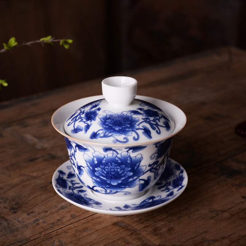 Chinese Traditions Gai Wan Tea Set Bone China Tea Sets Dehua Gaiwan Tea Porcelain Pot Set For Travel Beautiful And Easy Kettle: 03