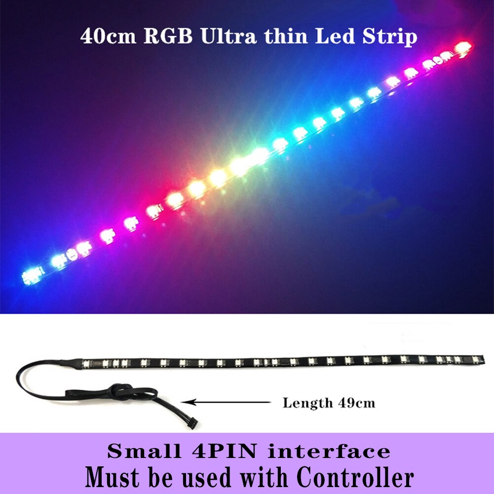 WOVIBO-Ventilador ARGB SYNC RGB de 120mm, Ventilador de refrigeración arcoíris, carcasa de ordenador, chasis, 5V, ajuste silencioso, 12cm Aura: LED Strip