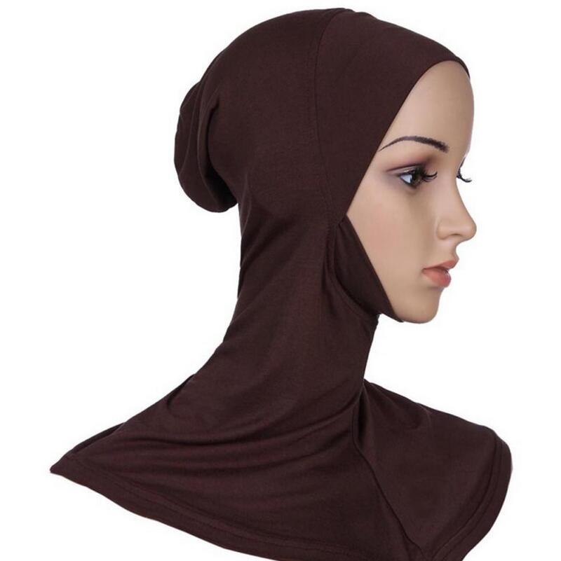 DJGRSTER – couvre-chef Hijab doux et extensible pour Sport musulman, intérieur, sous-écharpe islamique, couvre-chef de Style classique, couverture complète: Coffee