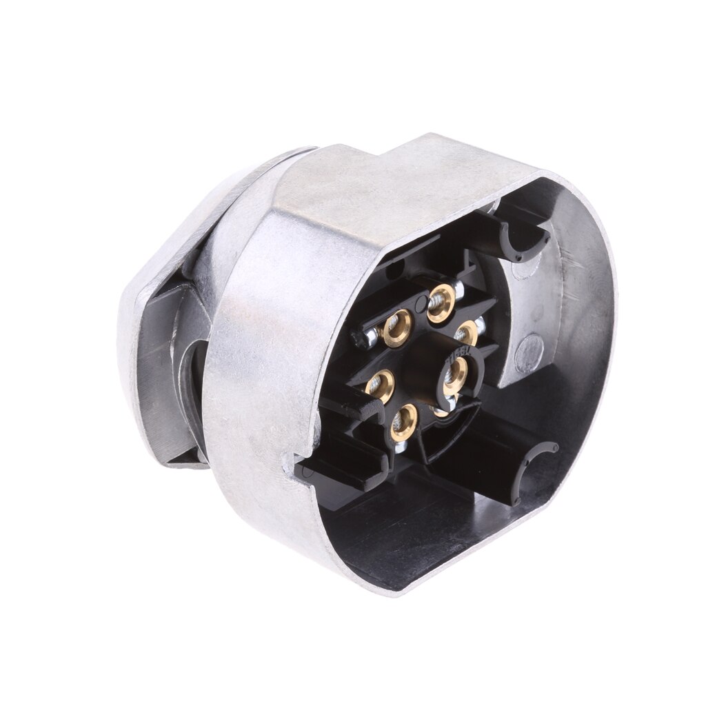 7 Pin Metal Trailer Plug &amp; Socket Caravan Towbar Wiring Towing Electrics