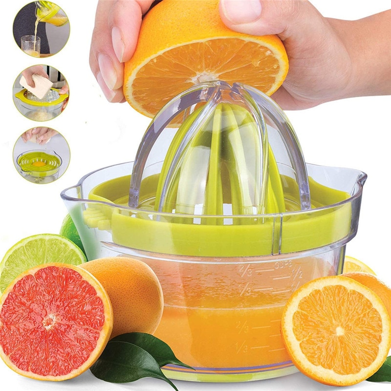 Exprimidor Manual de acero inoxidable, exprimidor de naranja y limón, electrodomésticos multifuncionales, batidora portátil para verduras y frutas
