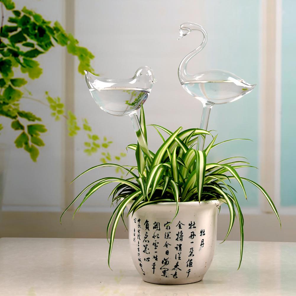 Nette Glas Schnecke Vogel Schwan Pflanzen Selbst Bewässerung Tropf Blume Wasser Zubringer Werkzeug