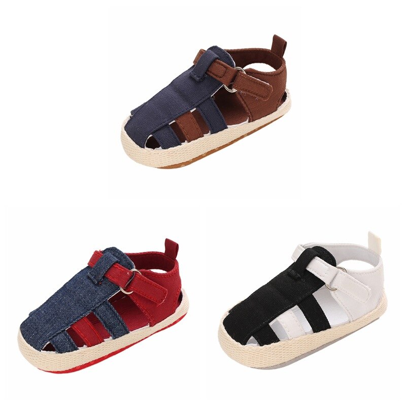 0-18M Summer Kids Baby Boys Hollow Out Sandals Non Slip Infant Soft and Breathable Walking Shoes