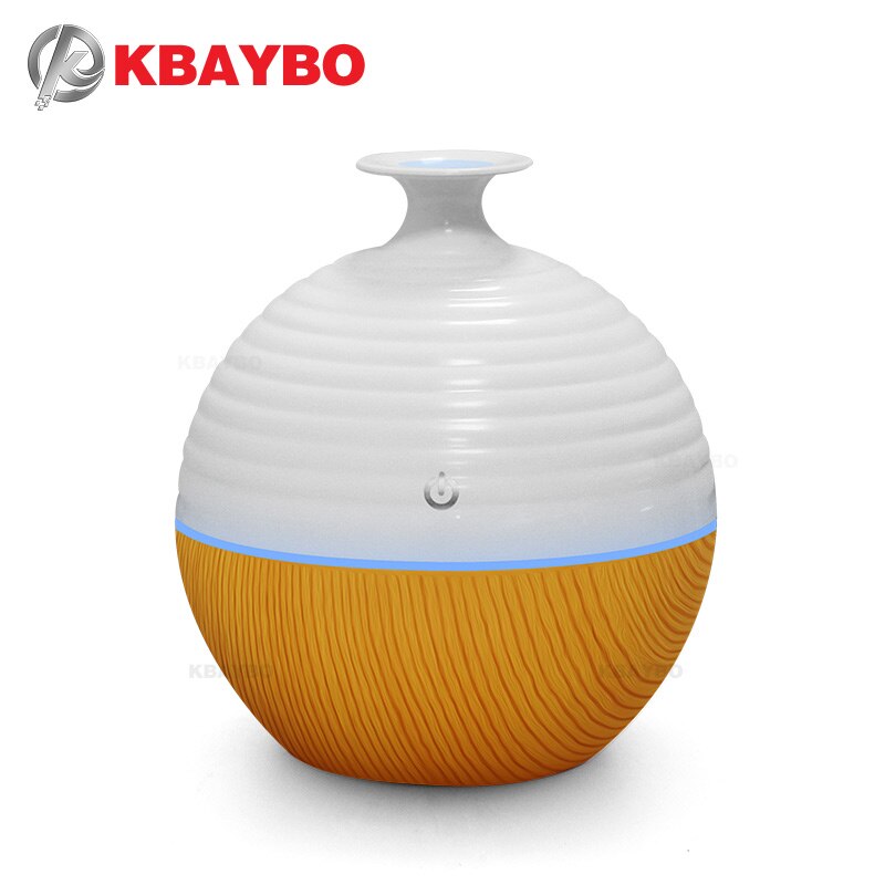 USB Wood Grain Aromatherapy Mist Maker Ultrasonic Humidifier 130ml Aroma Diffuser Essential Oil Diffuser with 7 Color LED Light