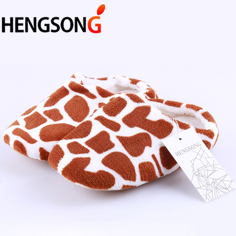 Inverno feminino casa chinelos sapatos dos desenhos animados não-deslizamento macio inverno quente casa chinelos interior quarto amantes casais sapatos de chão