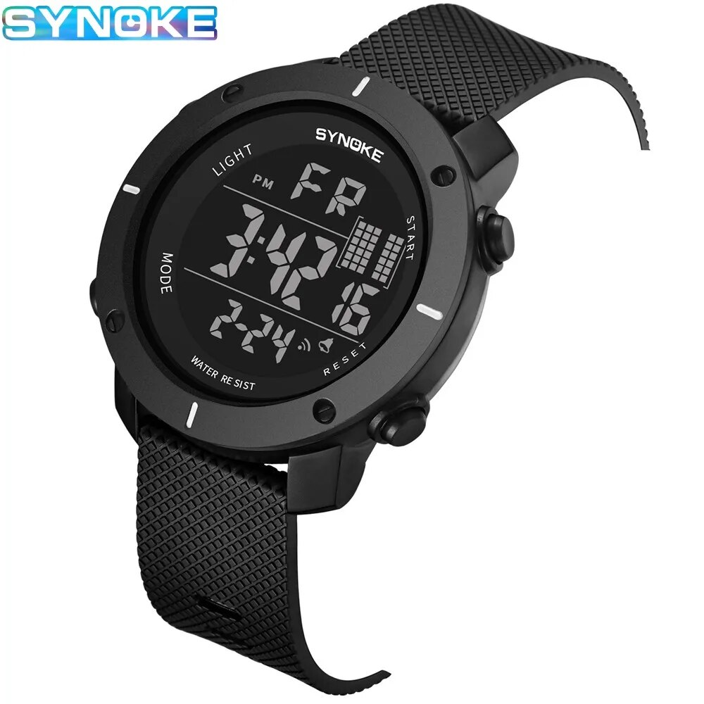 Synoke männer outdoor sport multifunktion ale wasserdichte stoßfest großbild display leucht led digital für männer