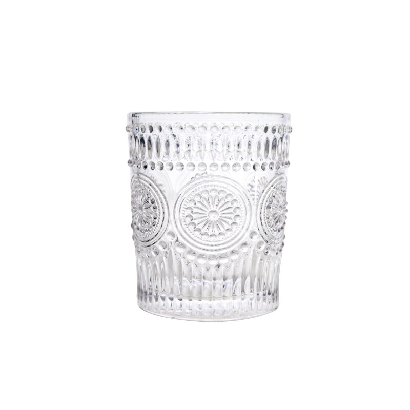Tasse en verre Vintage nordique 260ml/380ml, verres à vin en relief, verre à lait, tasse à café pour boisson froide, tasses à eau transparentes: 1pcs 260ml