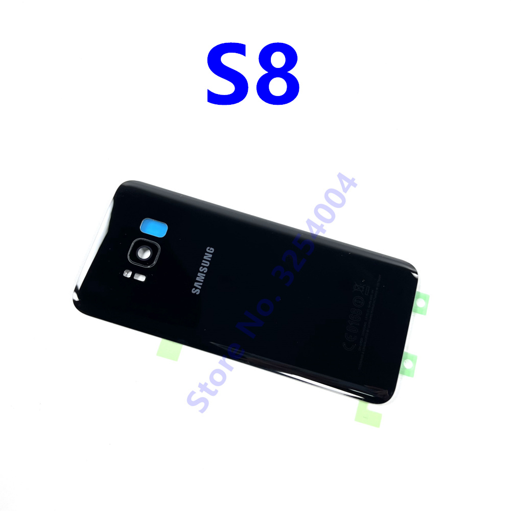 S8 vetro posteriore per Samsung Galaxy S8 G950 G950F/FD coperchio vetro batteria pannello posteriore S8 Plus S8 + G955 G955F custodia porta posteriore: S8 Black