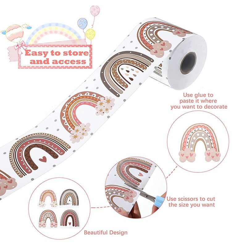 20M Boho Rainbow Bulletin Board Borders Rainbow Straight Borders Classroom or Home School Decoration