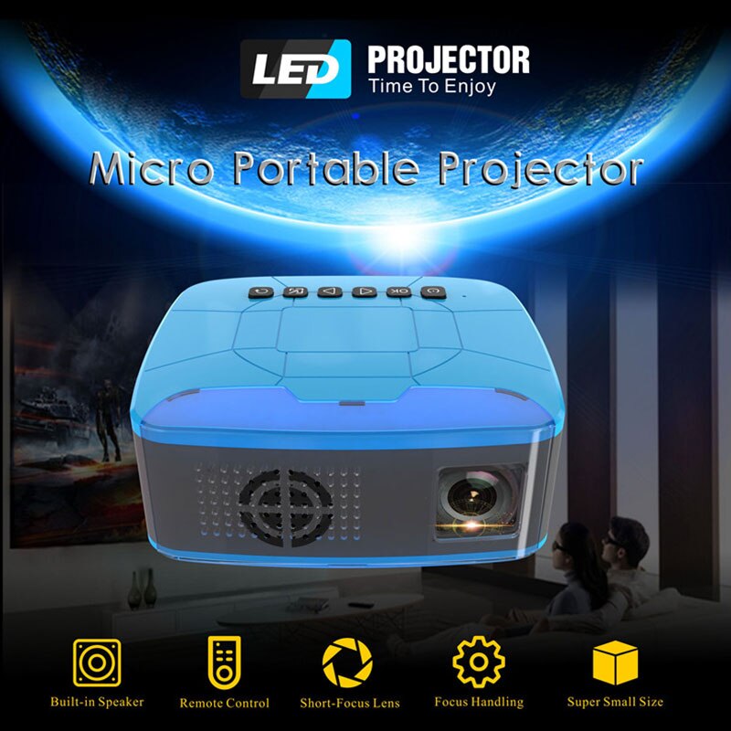 Miniproyector Led Multimedia para cine en casa, 1080P, 680 lúmenes, de enfoque corto, entretenimiento en casa, U20