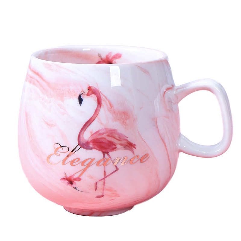 Tazas de café de flamenco, Taza de cerámica de viaje con patrón de mármol, pareja, taza de unicornio, 300-400ml