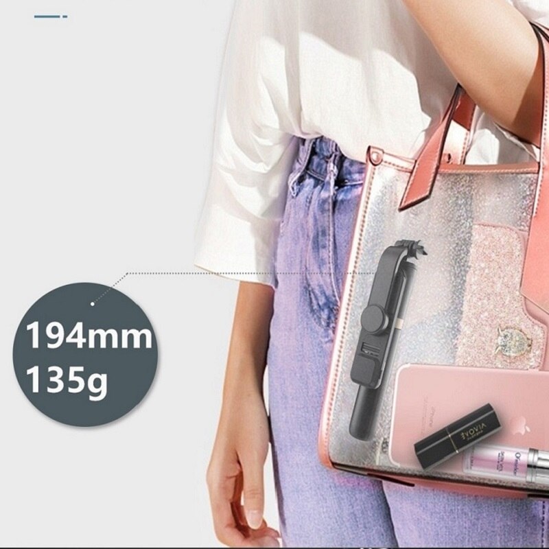 4 in 1 kabelloser bluetooth-kompatibler selfie-stick mit led-fotoleuchte, faltbarem stativ/einbeinstativ für iphone, xiaomi und huawei