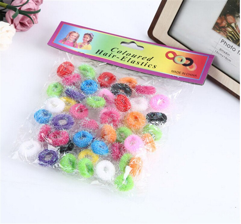 G 45 stuks elastische hoofdbanden kleurrijke kleine cirkel gouden haarband hoofdbanden gom voor haaraccessoire voor kinderen en meisjes