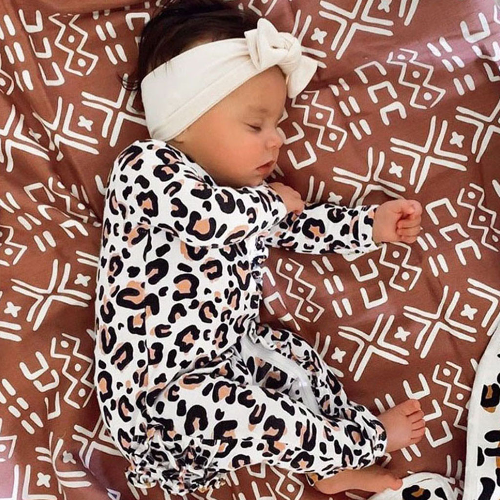 Infant Baby Boys&Girls Long Sleeve Leopard Print Ruffles Romper Jumpsuit Clothes organic cotton baby clothes winter baby romper