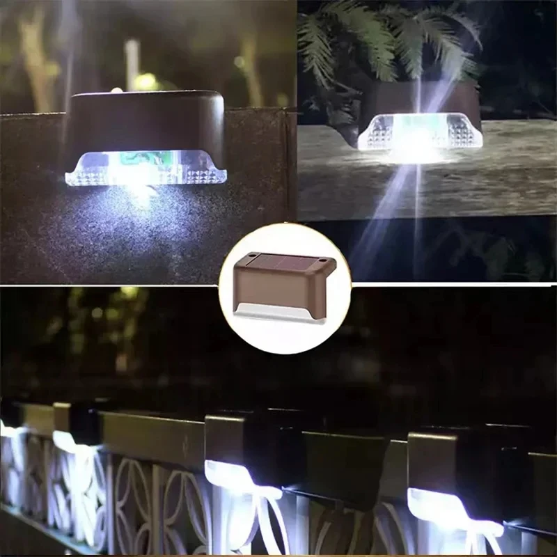 1/4/8/12Pcs Solar Deck Lights Outdoor Waterproof LED Fence Lights Step Garden Decorate Lamp for Patio Stairs Railing Pathway: ROSE / 16-20W