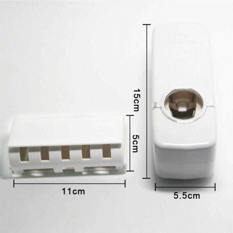 Automatic Squeezer Toothpaste Wall Mount Stand Plastic Toothbrush Dispenser Holder