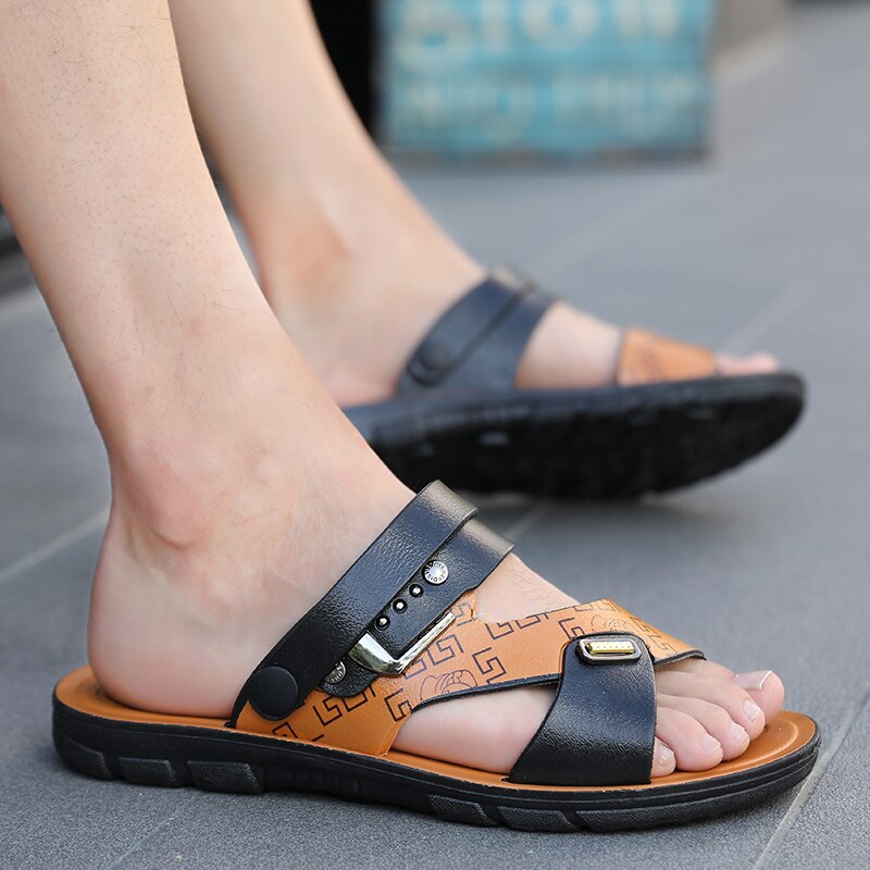 Sommer Männer Sandalen Gladiatoren lässig Römischen Schuhe Außerhalb Günstige Weiche Herren Slipper Schwarz Flache Licht alias hombre Größen 39-44 #