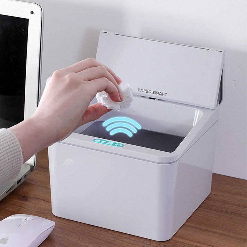 Poubelle de bureau à Induction intelligente 4L/6L, poubelle Portable de voiture, ménage cuisine chambre à coucher, Mini seau de stockage de collations 1 pièce