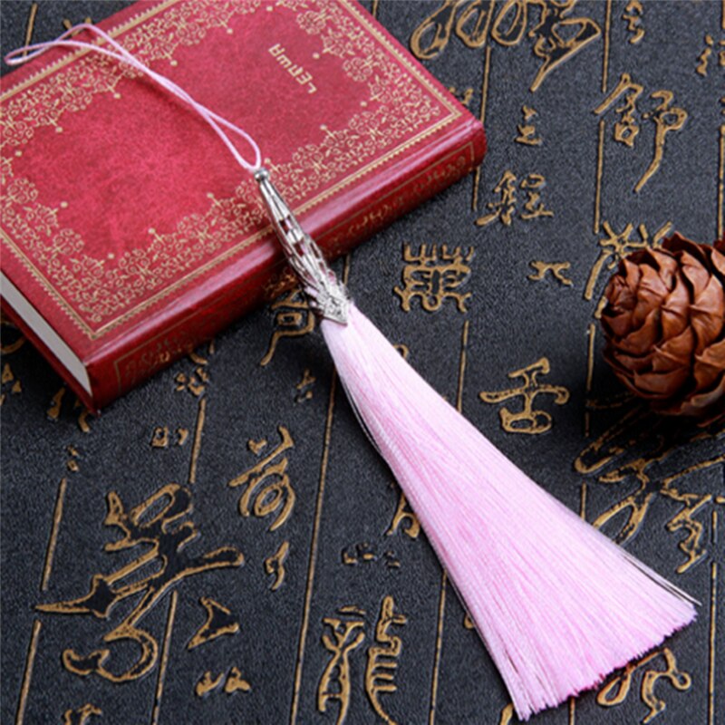 Tee itse 2 kpl sileä pystysuora pitkä tupsu riipus korvakorut korut tarvikkeet 13cm askartelu: Vaaleanpunainen  -2 kpl