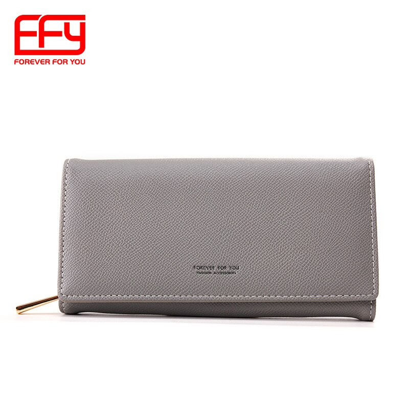 portefeuille multifonctionnel Long portefeuille Simple fermeture éclair pièce sac femmes porte-carte porte-billets femme sac: Gris