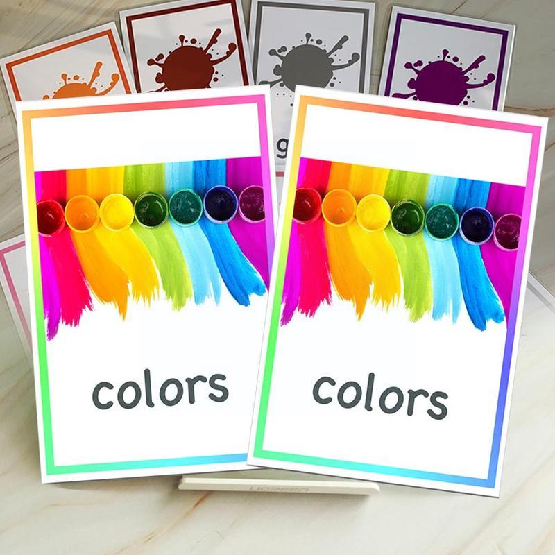 12pcs/set Montessori English Learning Word Cards Children Educational Toys Game Kids English Memory Early Color Flashcards P2l6