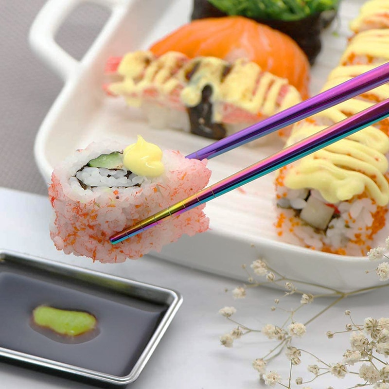 304 rustfrit stål spisepinde bordservice 1 par skridsikker kinesisk spisepinde sushi pinde bestik køkkentilbehør