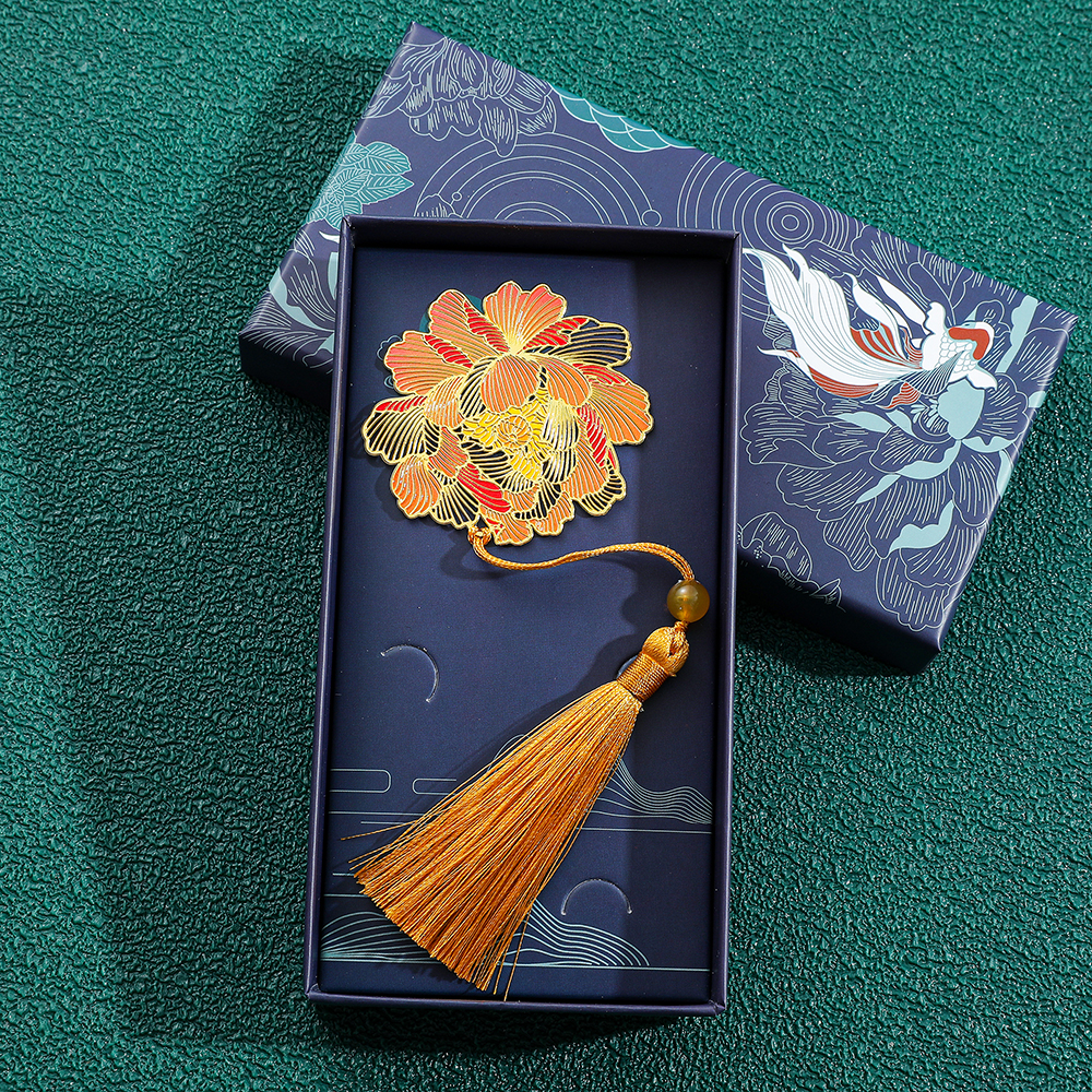 Eenvoudige holle messing boekenlegger, mooie boekenlegger met klavertje vier en libelle, boekenlegger, boekenvriend, leesbenodigdheden: Grijs