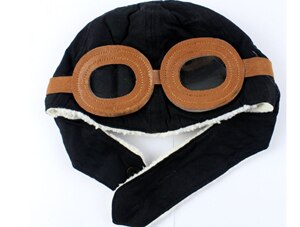 Neue Hüte Art Pilot Flieger Hütte Ohrenschützer Beanies freundlicher Herbst Winter warm Earflap Ohr Schutz Kappe Art Zubehör: Schwarz