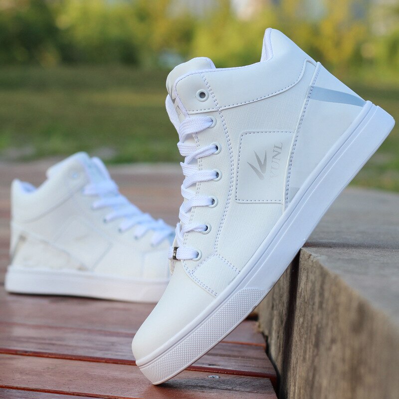 Høy topp joggesko for menn tilfeldig skateboarding sko sportssko pustende hip hop walking sko street sko chaussure homme-in
