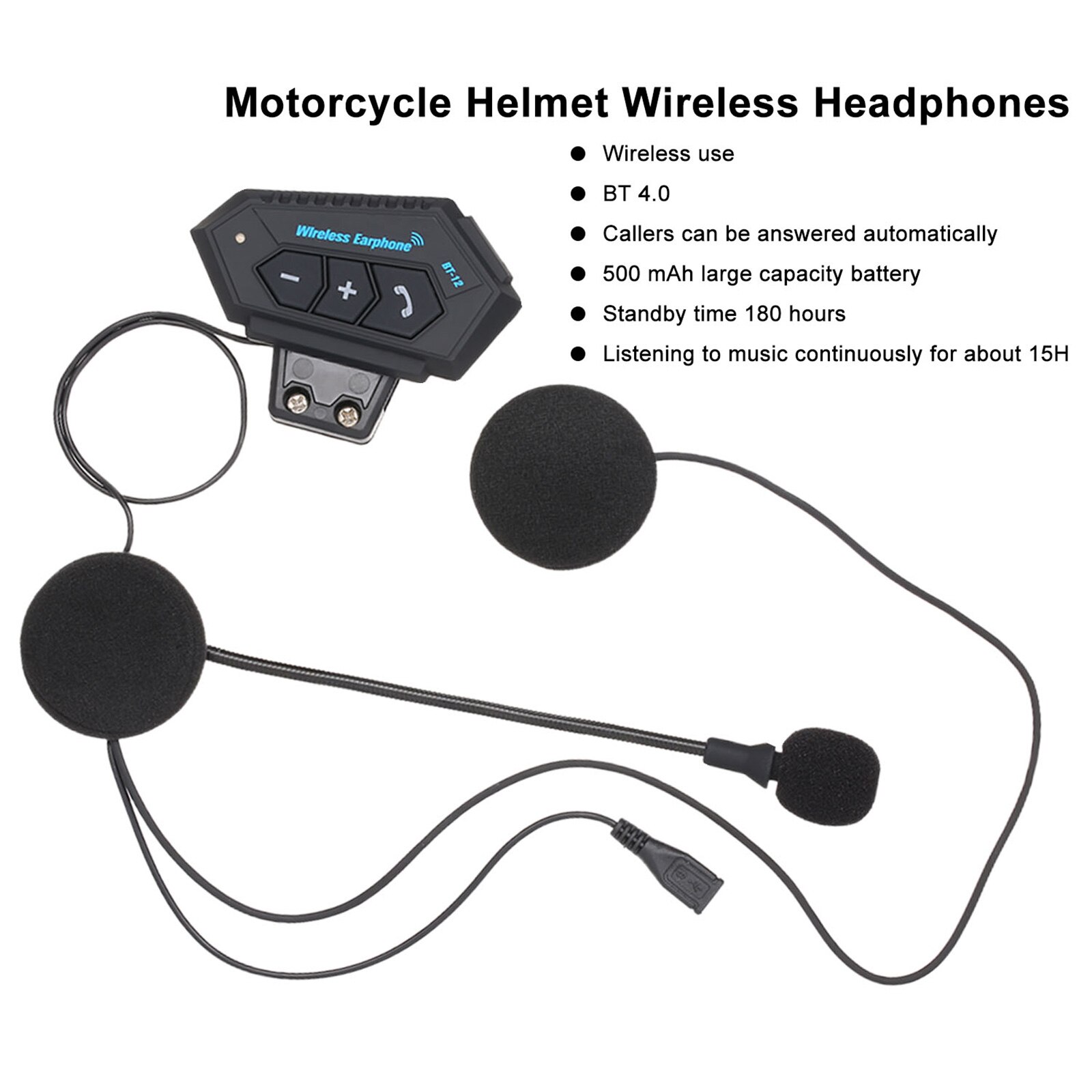 Ecouteurs Casque moto 5.0 mains libres Bluetooth, Sans Fil, Etanche - Noir - Ecouteurs - Achat & prix