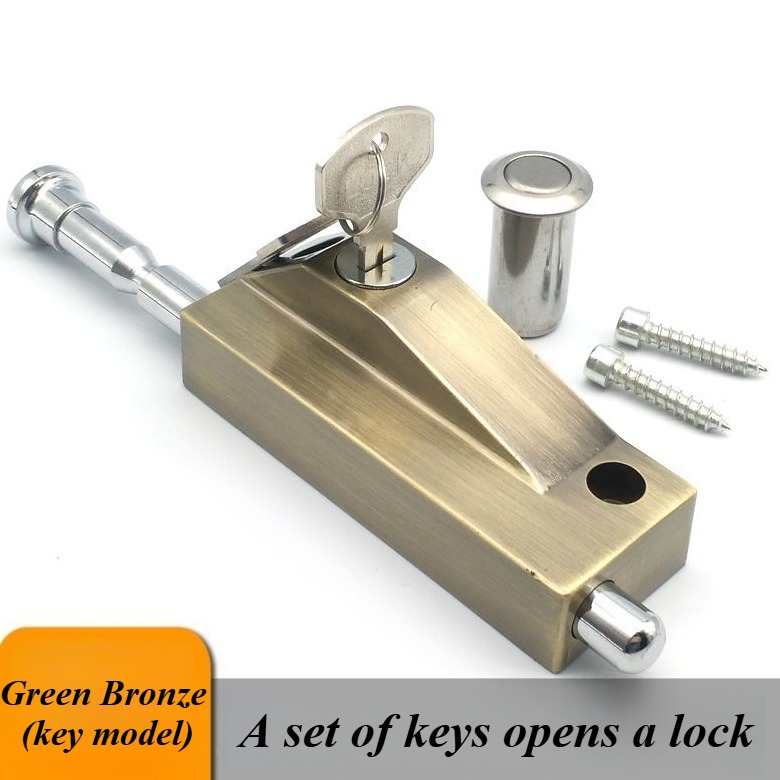 Revolving Door Latch Lock FramedSpring Floor Latch Iron Door Floor Lock Wood Door Open Mounted Floor Lock Universal: Satin Nickel