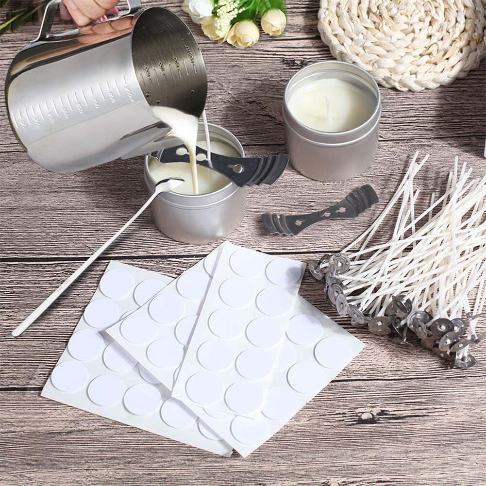 Stainless Steel Beginners Candle Making Kit Craft Tools Wicks Sticker DIY Handemade Fixator Home Rust Resistant Pouring Pot Safe