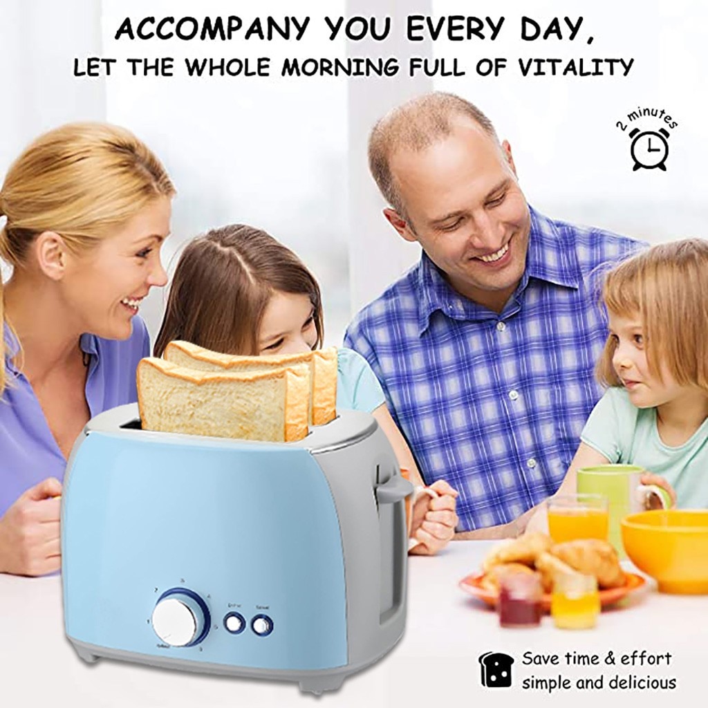 2 Slice Extra Wide Slot Stainless Steel Electric Toaster Household Automatic Bread Baking Maker Toast Sandwich Grill Oven #4