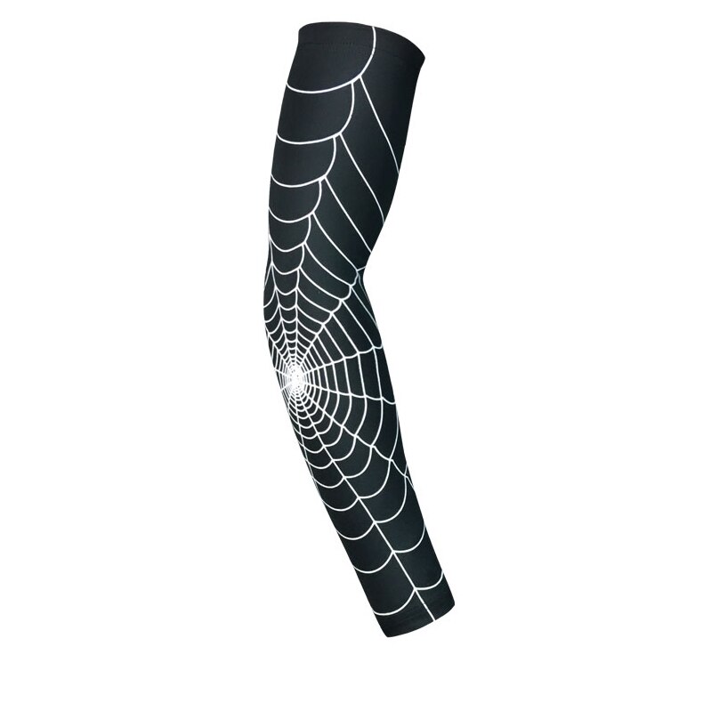 Quick Dry UV Schutz Compression Arm Sleeves für Basketball Ellenbogen Pad Fitness Armschützer Sport Radfahren Hülse: Black White / M