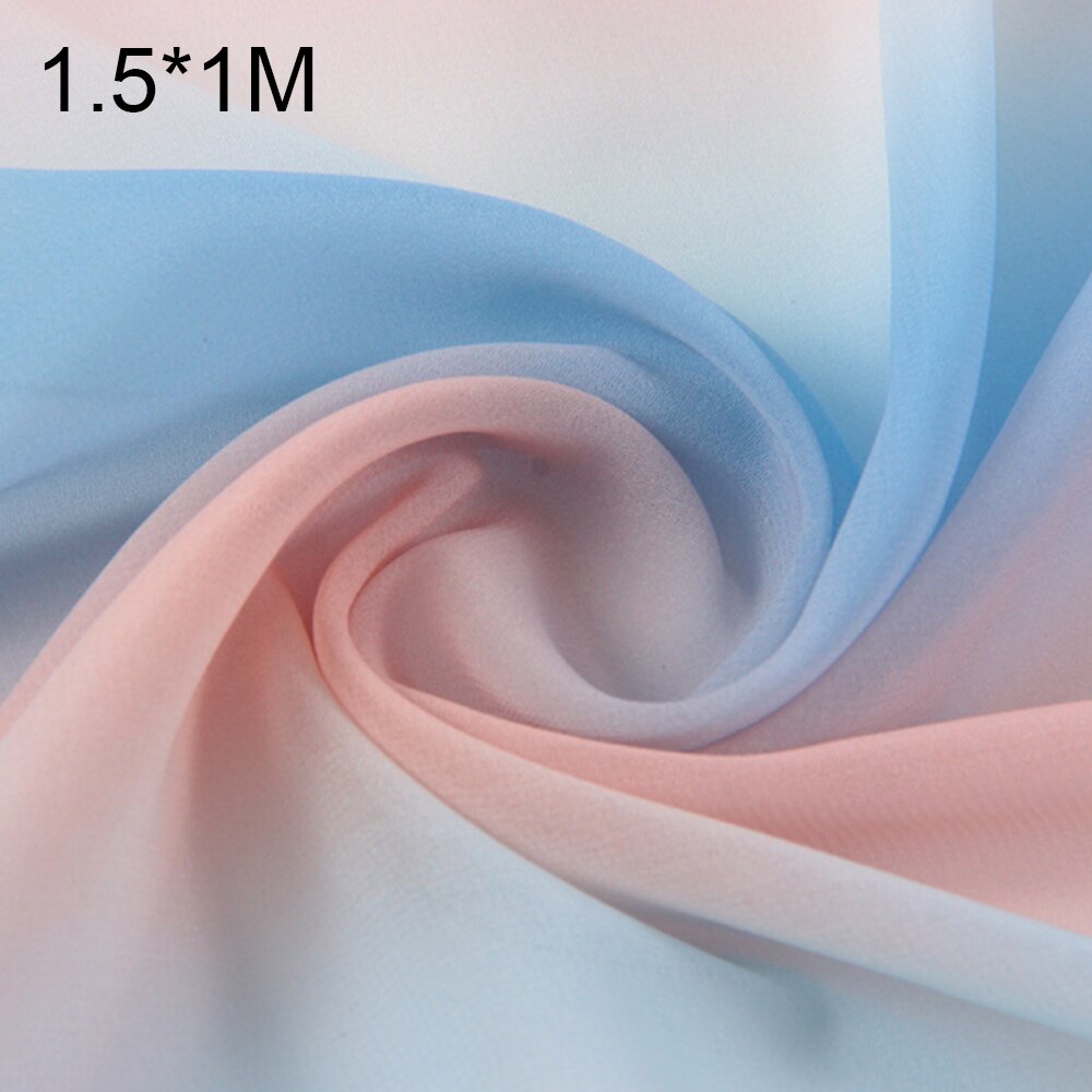 Ombre szyfonowa tkanina z 3 tonowym gradientem na sukienka na studniówkę jednoczęściowy Han chińskie sukienki szalik kurtyna odzież suknia na lato