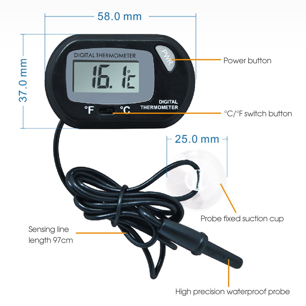 Mini Indoor Convenient Temperature Sensor Humidity Meter Thermometer Hygrometer Digital LCD Gauge For Refrigerator Aquarium