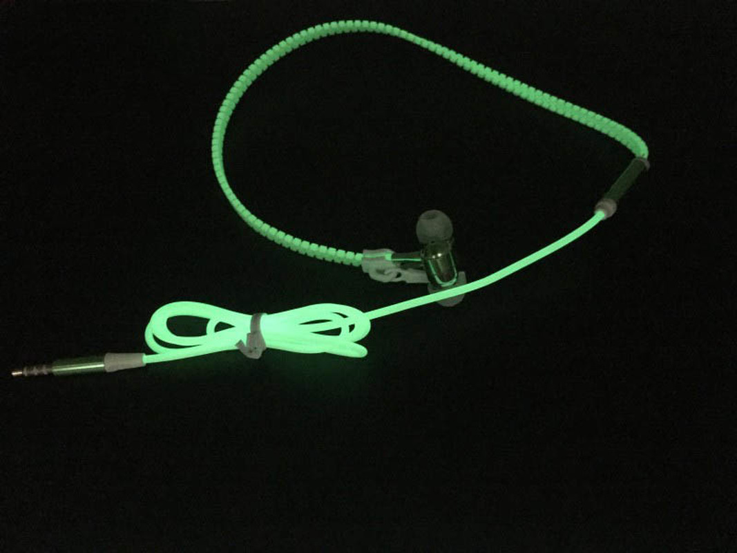 Glowing Zipper Headphones Luminous Headset Sport Earbuds Music Wired Earphones for IPhone Samsung Xiaomi 3.5mm Headset With Mic