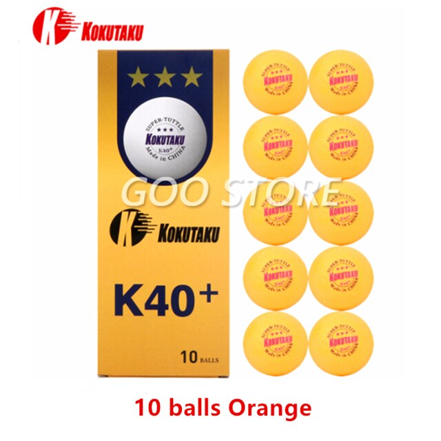 KOKUTAKU 3 stelle K40 + pallina da ping-Pong giochi di tripolazione professionali palline da ping Pong KOKUTAKU in plastica ABS cucite: 10 balls arancia