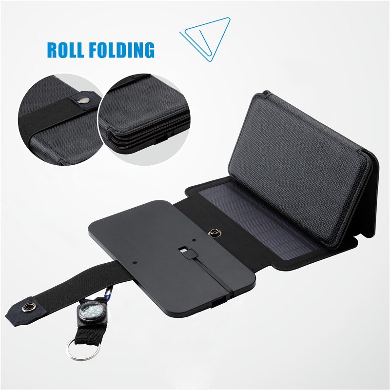 Hoge 7.5W Draagbare Opvouwbare Zonnelader Voor Mobiele Telefoon Outdoor Zonne-energie Opladen Board Uej