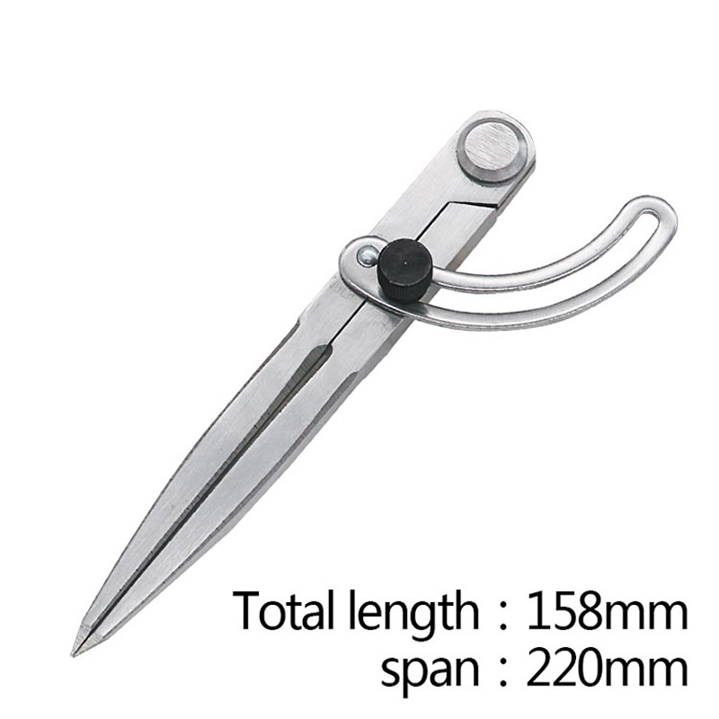 Compas d'espacement réglable, artisanat en cuir, outil rotatif, tracer bricolage bord Creaser point aile diviseur de ligne transversale compas A1: Span 220mm