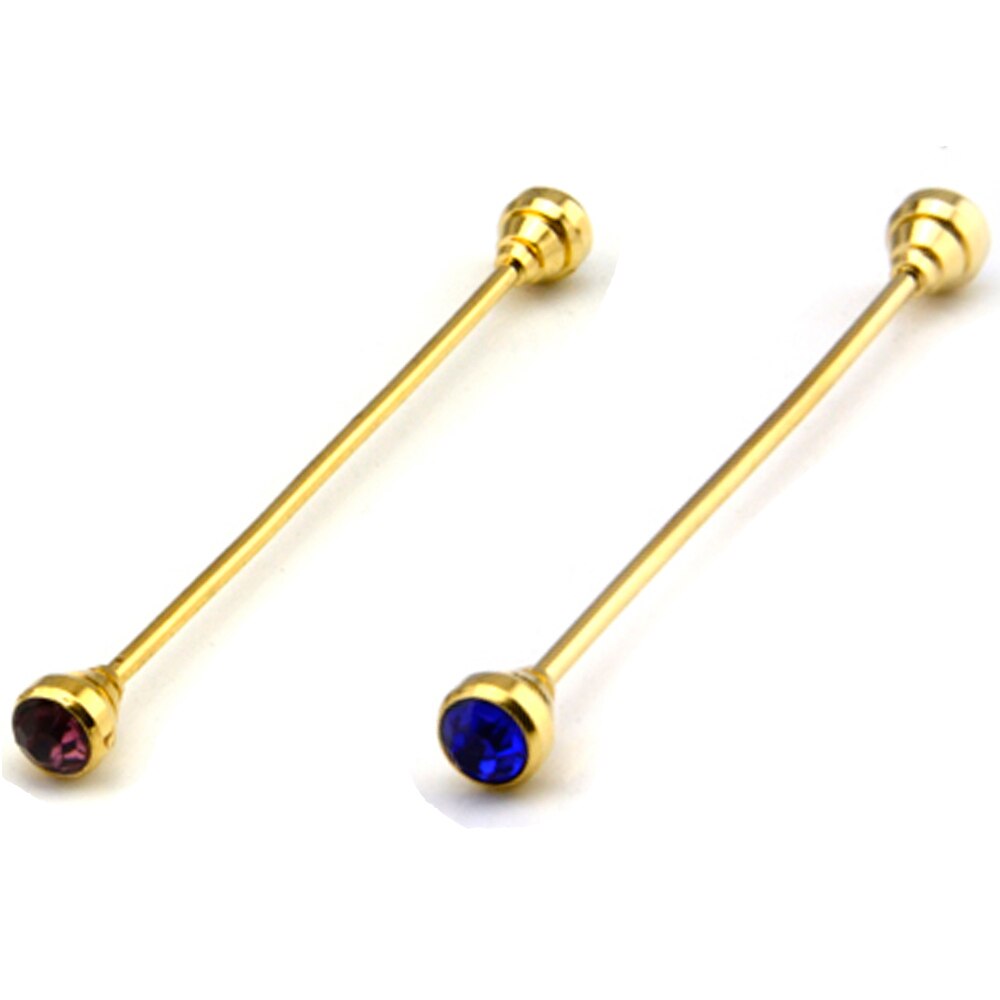 2 Packs Men Shirt Collar Pin Gold Color Necktie Tie Clip Bar Business Brooch BWTZF0005A: Purple Royal Blue