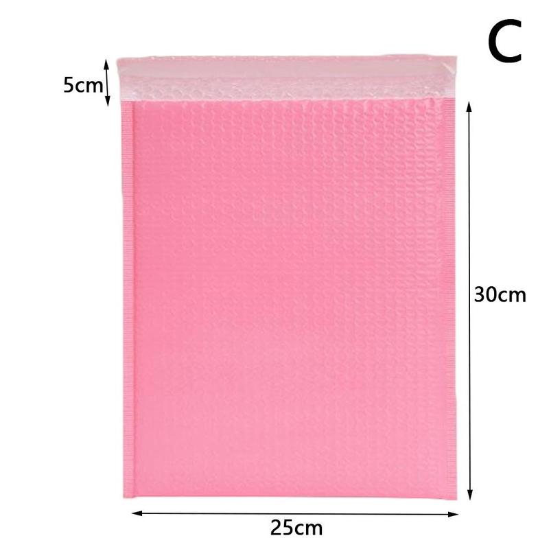 5size Pink Bubble Envelope Bag Poly Bubble Mailer Waterproof Envelopes Composite Bag Mailing Self Sealing Padded Shockproof L7F6