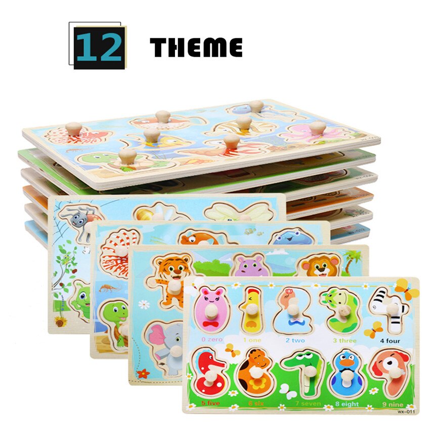 Kids Toys Children's Puzzle Grasp Board Puzzle Birthday Plaything Boy Girl Developmental Educational All Kinds Pattern Toy