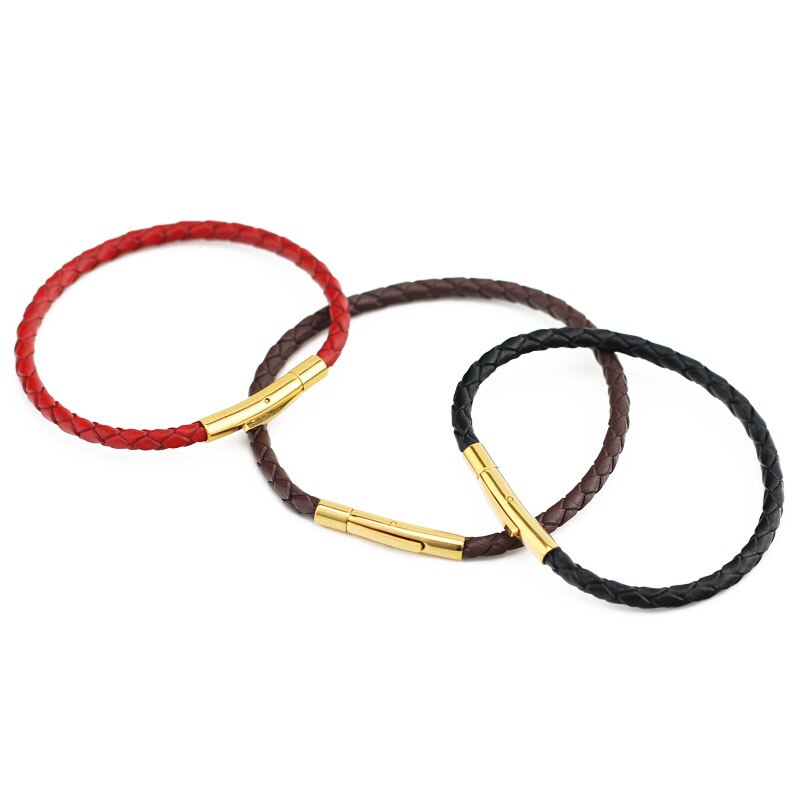 Pure Handmade Leather Bracelet Lover's Metal Leather Bracelet