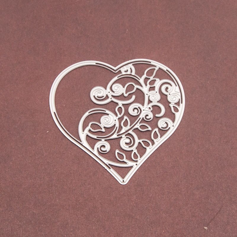 Mooie Hart Frame Bloem Embossing Metalen Stansmessen Kscraft Die Cuts voor Card Making Scrapbooking Valentijnsdag Sterft: Default Title