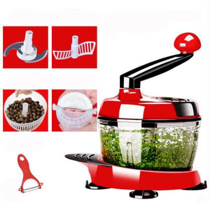 Goxon moedor de carne de alho vegetal estilo mão, picador de ovos, misturador, agitador, bolinho, máquina de cozinha: red