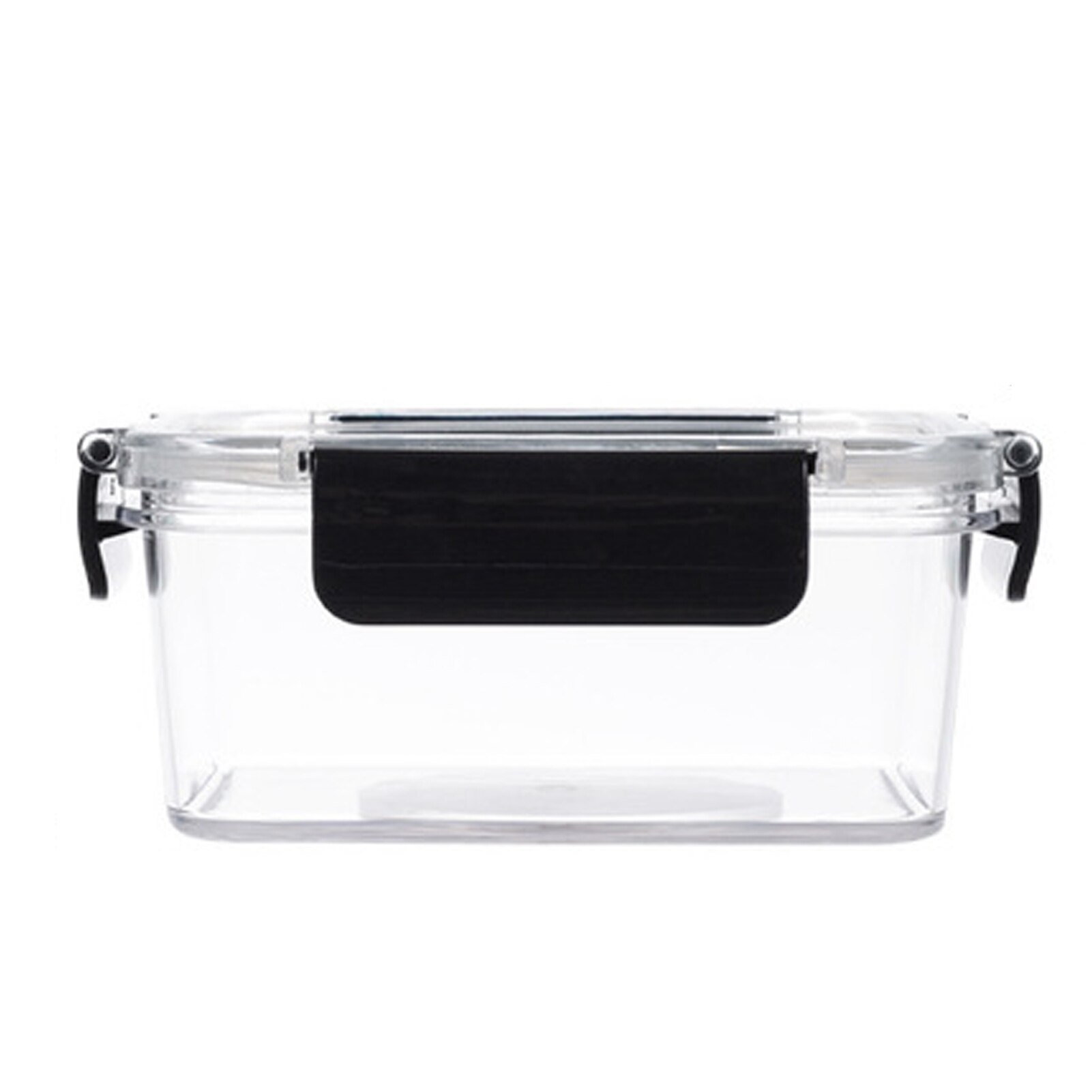 1100ml 800ml Fresh-keeping Box Transparent Glass Kitchen Refrigerator Sealed Box Fruit Vegetables Meat Food Storage Container: black / 800ml