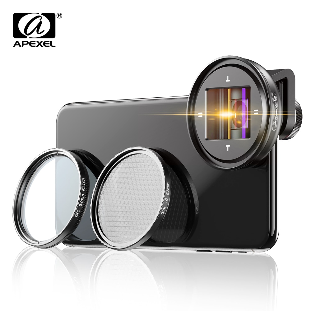 Apexel 1.33x Anamorphic Lens Professionele Breedbeeld Filmmaken Lens Video Vlog Camera Cpl Lens Voor Samsung Huawei Smartphones